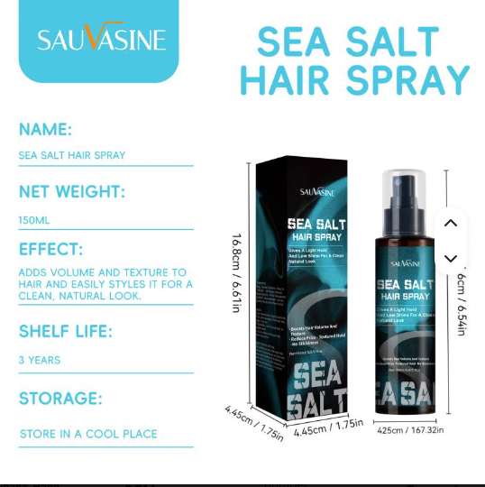 Hot Selling Increase Thickness Low Gloss Styling Hair Sea Salt Spray