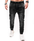 Autumn Winter New Men's Stretch-fit Jeans Business Casual Classic Style Fashion Denim Trousers Male Black Blue Pants J0051