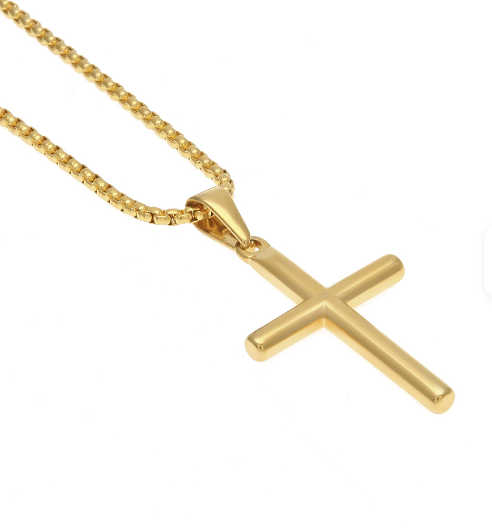 Luxury 316L Stainless Steel Cross Pendant Necklace